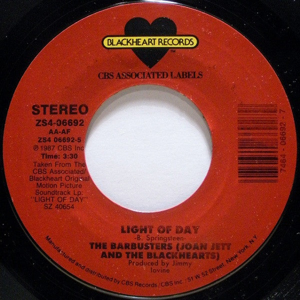 The Barbusters / Joan Jett & The Blackhearts : Light Of Day (7", Styrene)
