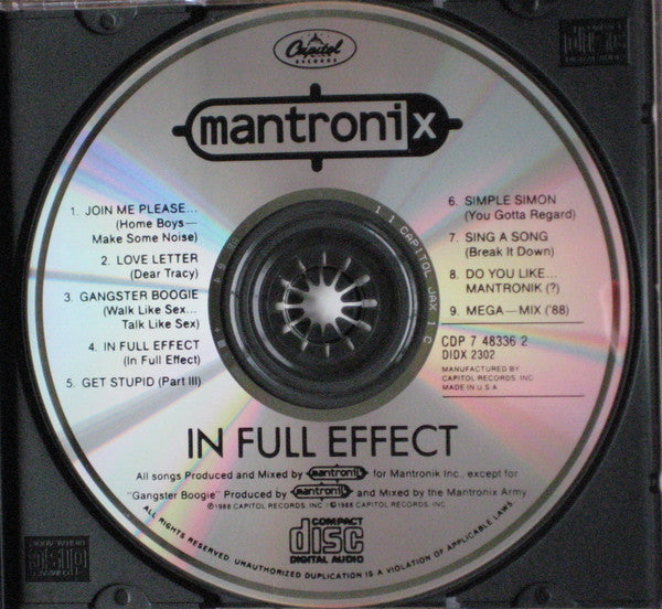 Mantronix : In Full Effect (CD, Album)