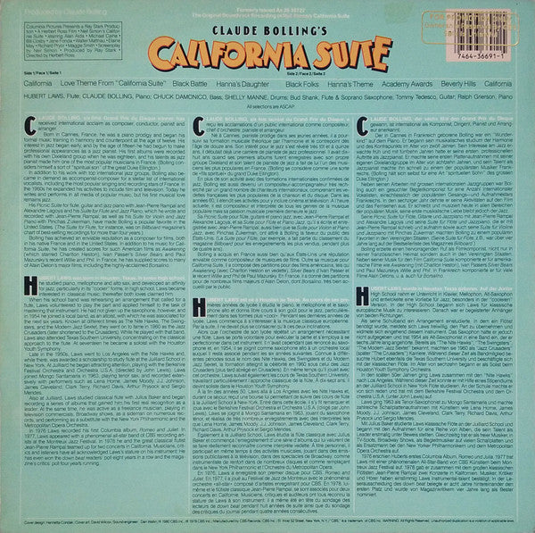 Claude Bolling / Hubert Laws : California Suite (LP, Album, RE)