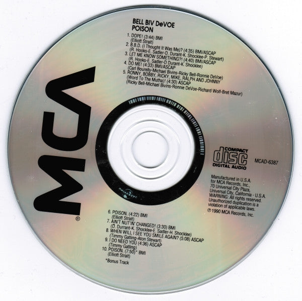Bell Biv Devoe : Poison (CD, Album,  JV)