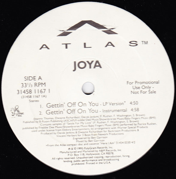 Joya : Gettin' Off On You (12", Promo)