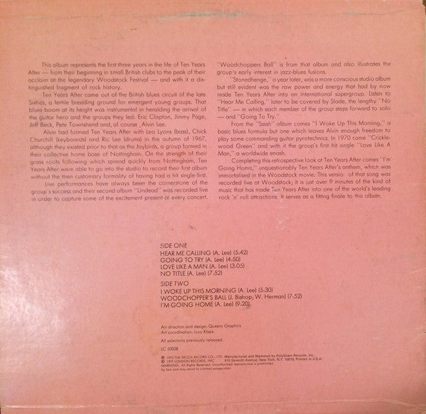 Ten Years After : Greatest Hits (LP, Comp, PRC)