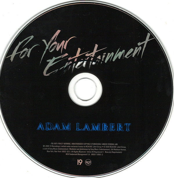 Adam Lambert : For Your Entertainment (CD, Album)