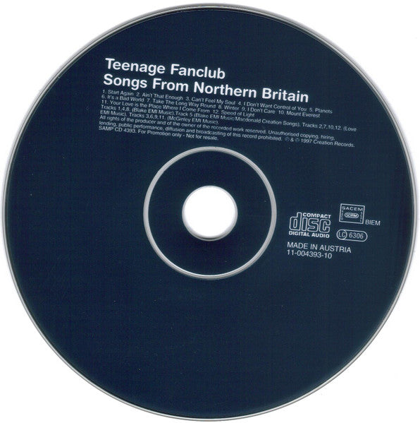 Teenage Fanclub : Songs From Northern Britain (CD, Album, Promo)