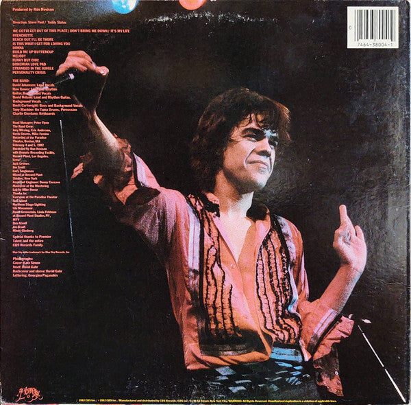 David Johansen : Live It Up (LP, Album, Ter)