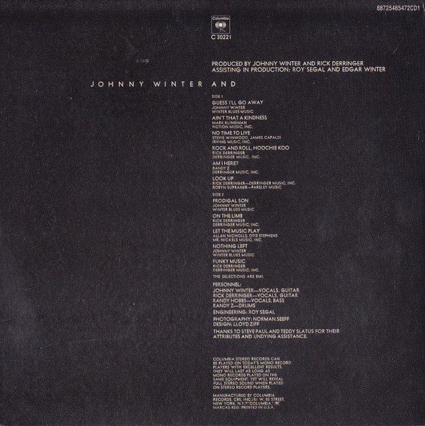 Johnny Winter And : Johnny Winter And (LP, Album)