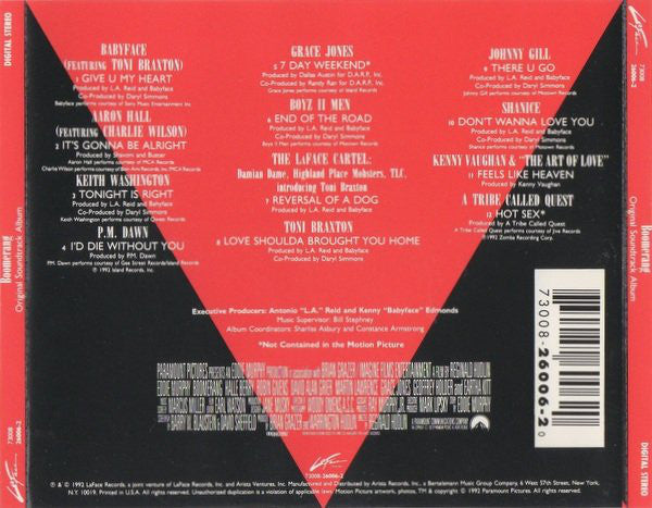 Various : Boomerang (Original Soundtrack Album) (CD, Album, Comp, Red)