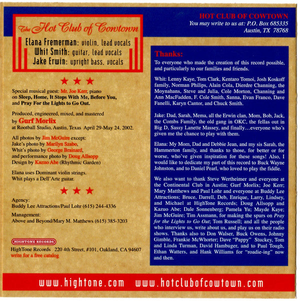 The Hot Club Of Cowtown : Ghost Train (CD, Album)