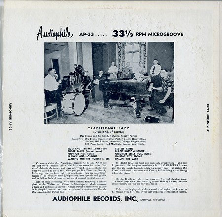 Doc Evans And His Band Featuring Knocky Parker* : Traditional Jazz Vol. 6 (Dixieland, Of Course) (LP, Red)