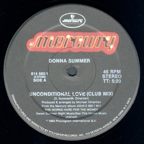 Donna Summer : Unconditional Love / She Works Hard For The Money (12", Ltd, 53 )