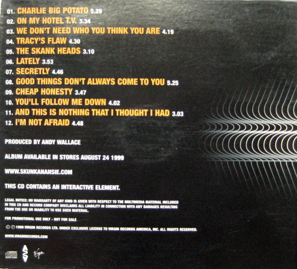 Skunk Anansie : Post Orgasmic Chill (CD, Advance, Album, Promo, Dig)
