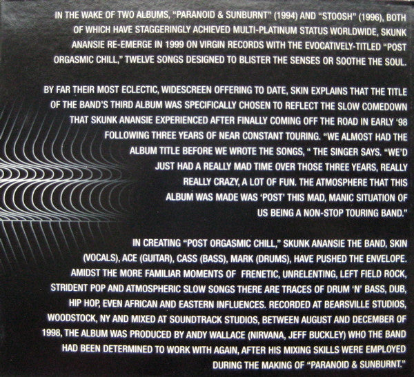 Skunk Anansie : Post Orgasmic Chill (CD, Advance, Album, Promo, Dig)