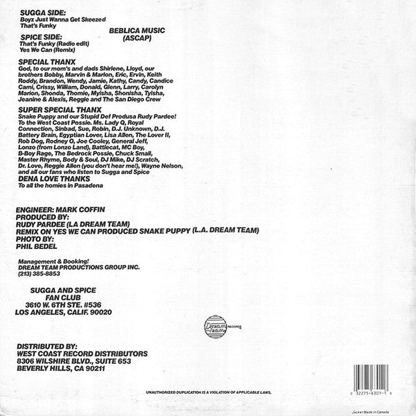 Sugga & Spice : Boyz Just Wanna Get Skeezed! (12")