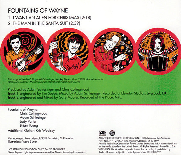 Fountains Of Wayne : I Want An Alien For Christmas (Minimax, Single, Promo)