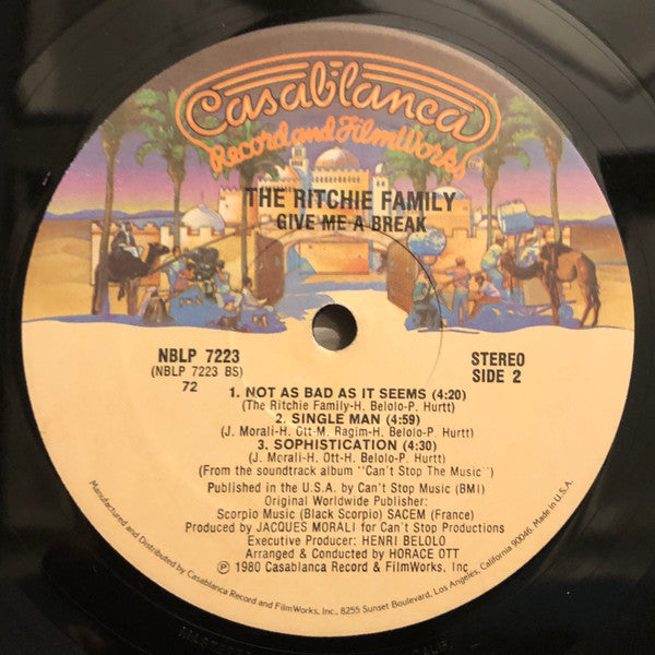 The Ritchie Family : Give Me A Break (LP, Album)