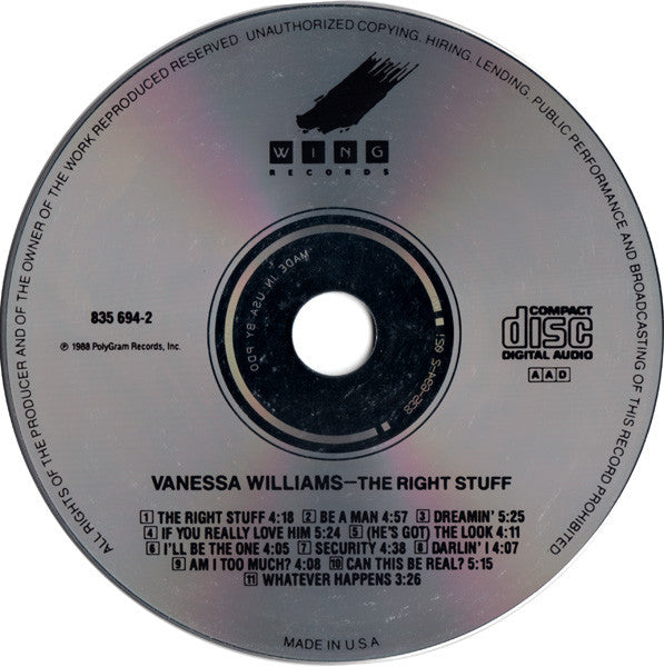 Vanessa Williams : The Right Stuff (CD, Album)