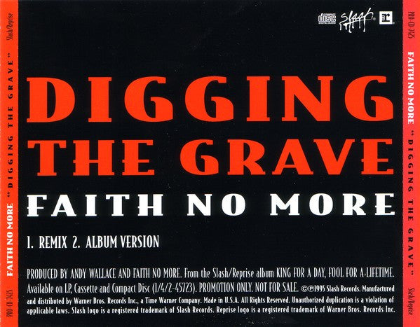 Faith No More : Digging The Grave (CD, Promo)