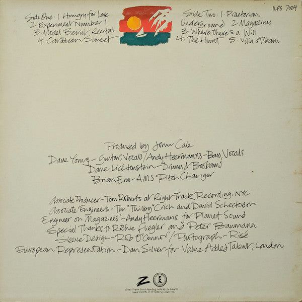 John Cale : Caribbean Sunset (LP, Album)
