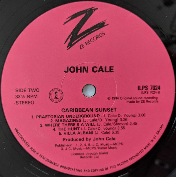 John Cale : Caribbean Sunset (LP, Album)
