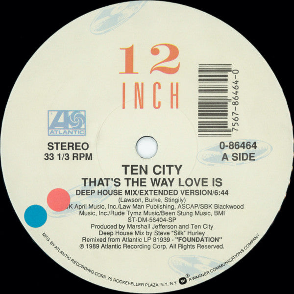 Ten City : That's The Way Love Is (12", Pic)