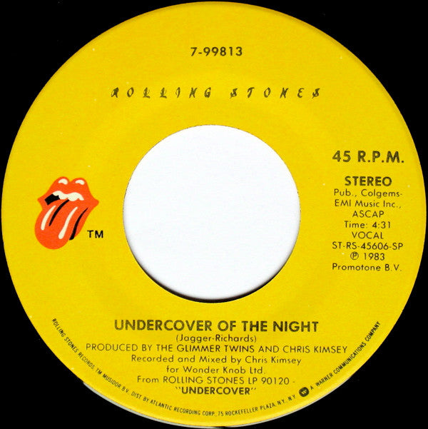 The Rolling Stones : Undercover Of The Night (7", Single, Spe)