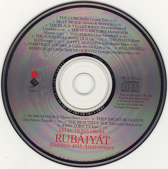Various : Selections From Rubáiyát (Elektra's 40th Anniversary) (CD, Promo, Smplr)