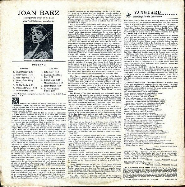 Joan Baez : Joan Baez (LP, Album, Mono, Pit)