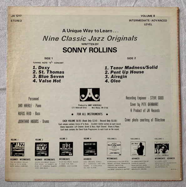 Jamey Aebersold : Sonny Rollins Nine Classic Jazz Originals (LP)