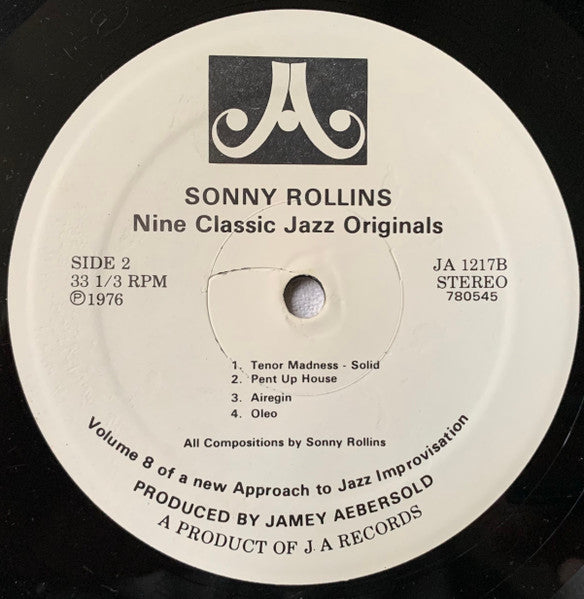 Jamey Aebersold : Sonny Rollins Nine Classic Jazz Originals (LP)