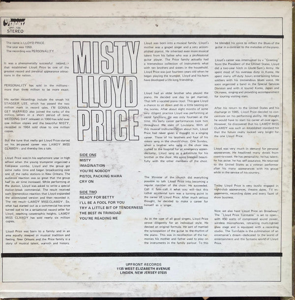 Lloyd Price : Misty (LP, Comp)