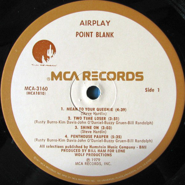 Point Blank (9) : Airplay (LP, Album, Pin)