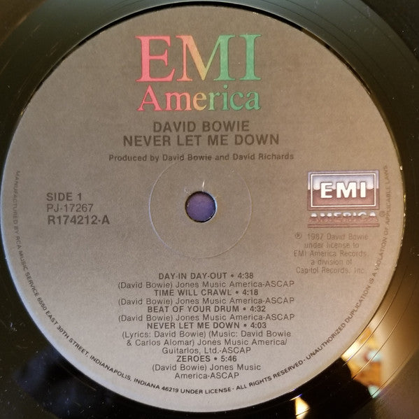 David Bowie : Never Let Me Down (LP, Album, Club, BMG)