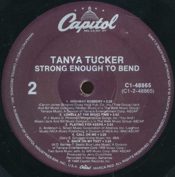 Tanya Tucker : Strong Enough To Bend (LP, Album, Spe)