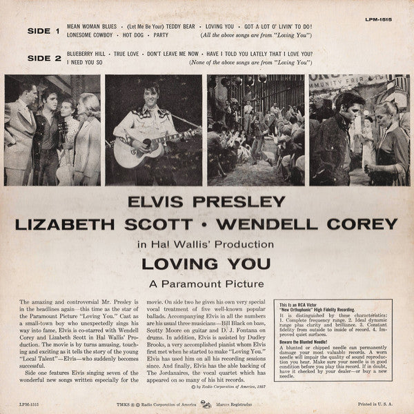 Elvis Presley : Loving You (LP, Album, Mono, Roc)