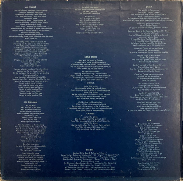 Joni Mitchell : Blue (LP, Album, RP, Ter)
