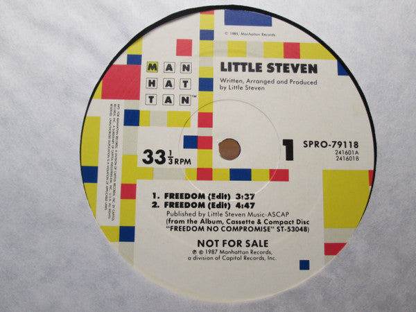 Little Steven : Freedom (12", Promo)