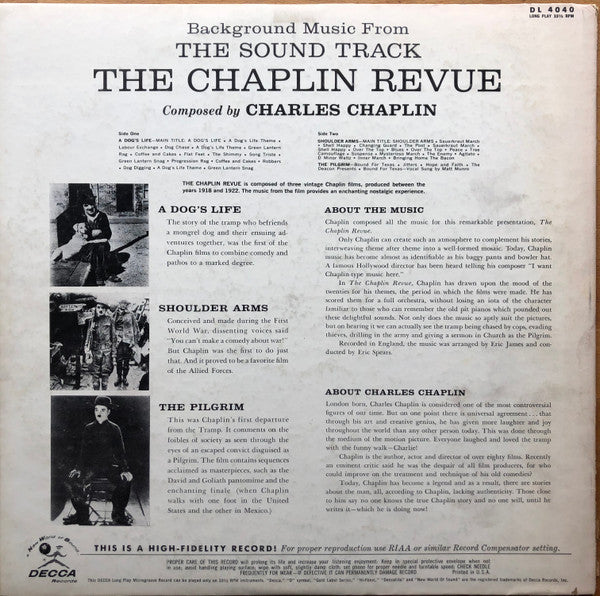 Charles Chaplin* : The Chaplin Revue Background Music From The Sound Track (LP, Mono)