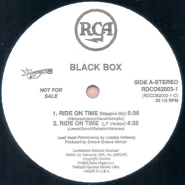Black Box : Ride On Time (12", Promo)