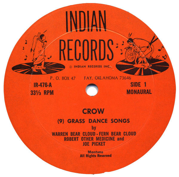 Warren Bear Cloud, Fern Bear Cloud, Robert Other Medicine, Joe Picket : 19 Crow Songs (LP, Album)