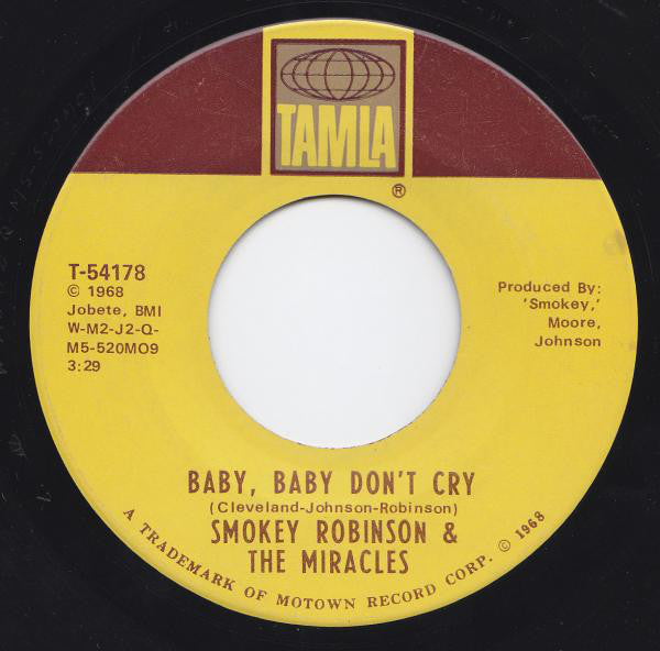 Smokey Robinson & The Miracles* : Baby, Baby Don't Cry (7", Single, ARP)