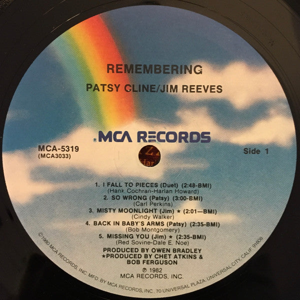 Patsy Cline & Jim Reeves : Remembering Patsy Cline & Jim Reeves (LP, Comp)