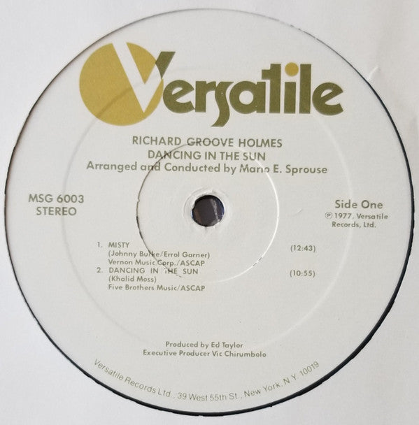 Richard "Groove" Holmes : Dancing In The Sun (LP, Album)