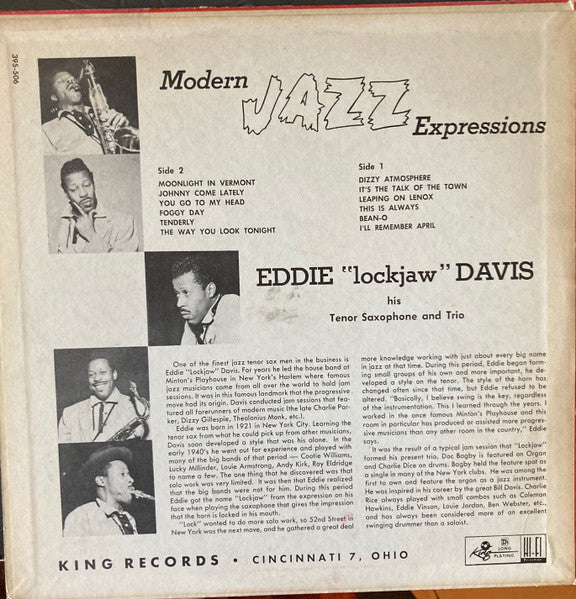 Eddie "Lockjaw" Davis : Modern Jazz Expressions (LP, Album, Mono)