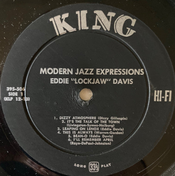 Eddie "Lockjaw" Davis : Modern Jazz Expressions (LP, Album, Mono)