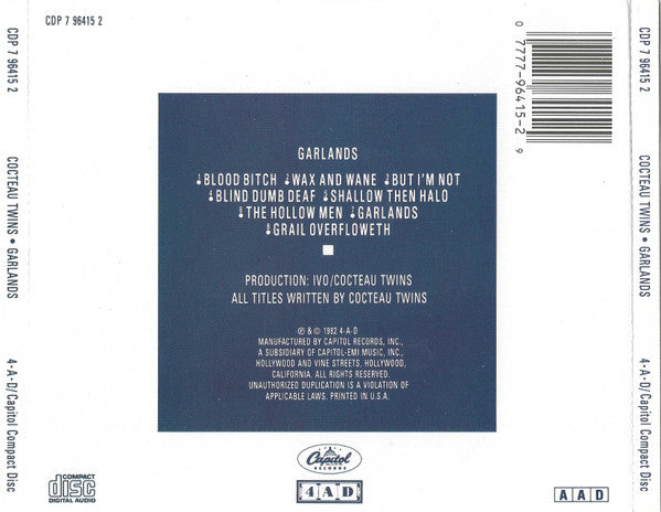 Cocteau Twins : Garlands (CD, Album, RE)