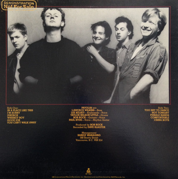 Payola$ : In A Place Like This (LP, Album, San)