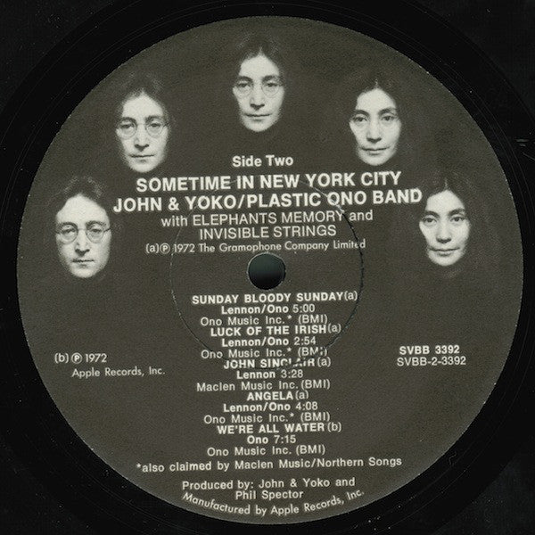 John Lennon & Yoko Ono / The Plastic Ono Band With Elephants Memory Plus Invisible Strings : Some Time In New York City (2xLP, Album, Los)
