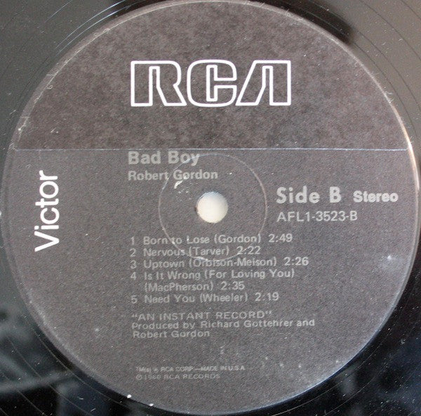 Robert Gordon (2) : Bad Boy (LP, Album)
