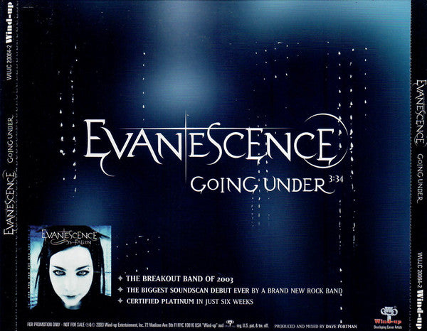 Evanescence : Going Under (CD, Single, Promo)