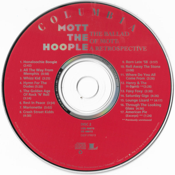 Mott The Hoople : The Ballad Of Mott: A Retrospective (2xCD, Comp)